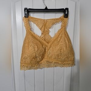 Maurices Brand Racerback Lace Bralette in Drk Yelliw/Gold Size 2